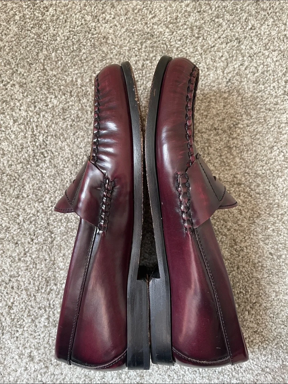 Johnston & Murphy Men’s Burgundy Leather Penny Loafers Sz 7.5 slip on